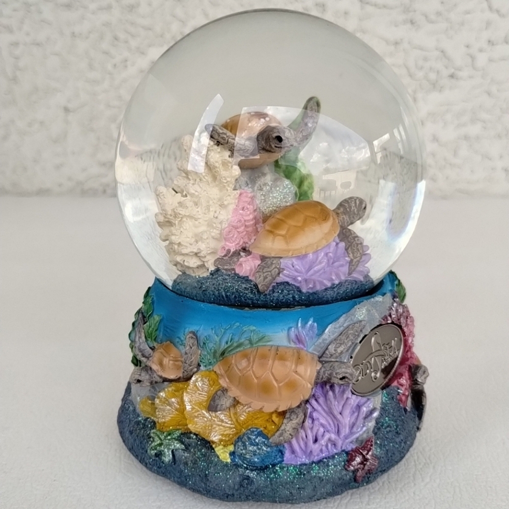 OdySea Aquarium Snow Globe Turtles AS IS Music Box Defective READ - Picture 8 of 12